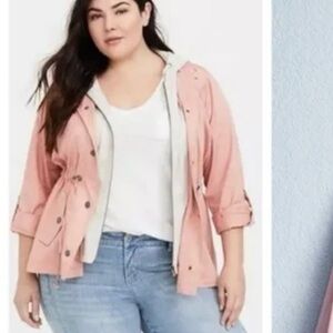Torrid Pink Utility Jacket with Hood